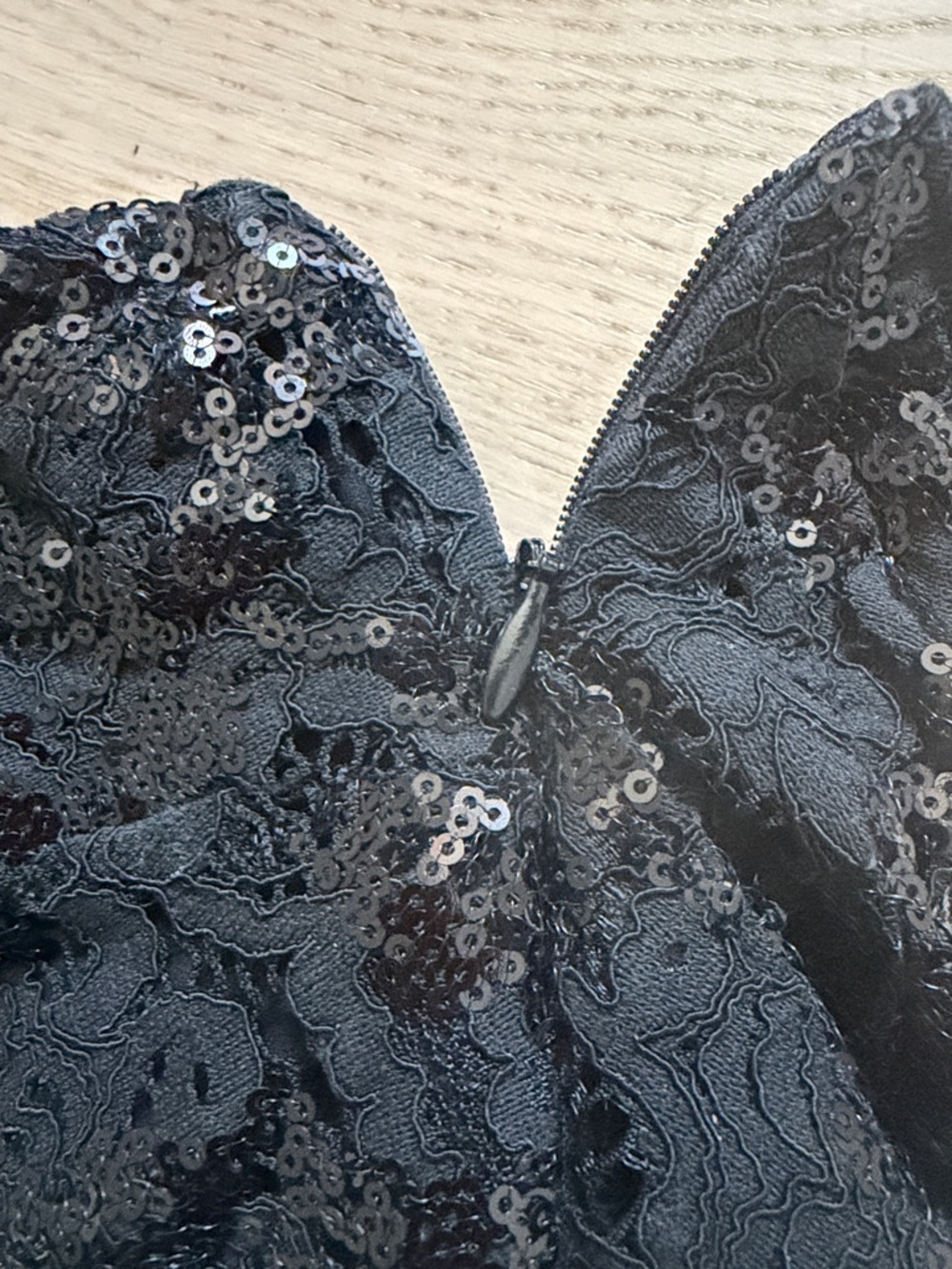 Free People Black Sequin Strapless Mini Dress, Size Small - Picture 7 of 12